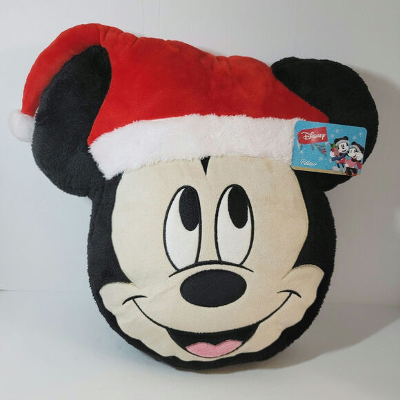 Mickey Mouse Santa Plush Pillow Disney Large Size Christmas Holiday Theme - Picture 1 of 11